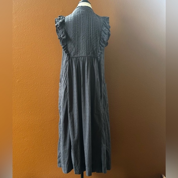 Wrap London Gray Broderie Anglaise Sleeveless Cotton Dress Size 8 EUC! - Picture 7 of 9